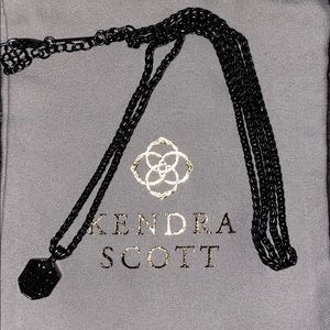 Black Kendra Scott long drusy necklace